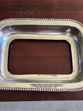 Vintage Mexican Pewter / Polished Aluminum Rectangular Casserole Dish Frame